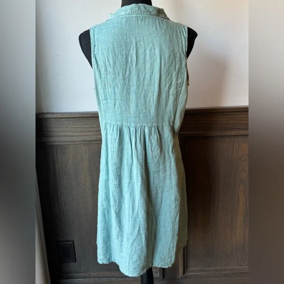 Terri Millennio Sleeveless Linen Dress in light Teal medium - Picture 3 of 5